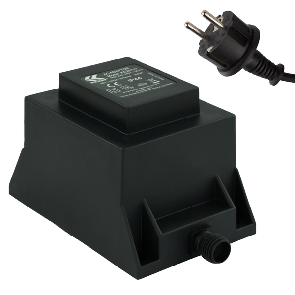 Netztransformator für Wechselstrom Schutzart IP44 105 Volt-Ampere 12 Volt mit Netzstecker
