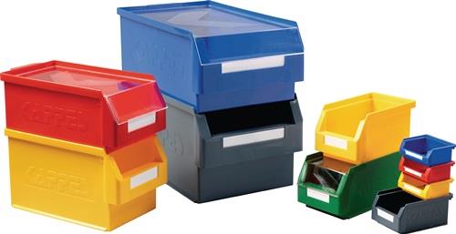 Mehrere Lagerboxen aus Kunststoff in verschiedenen Größen.