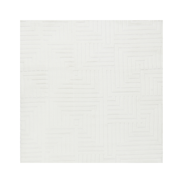 Quadratischer Teppich mit geometrischem Reliefmuster in Liniendesign für den Wohnbereich