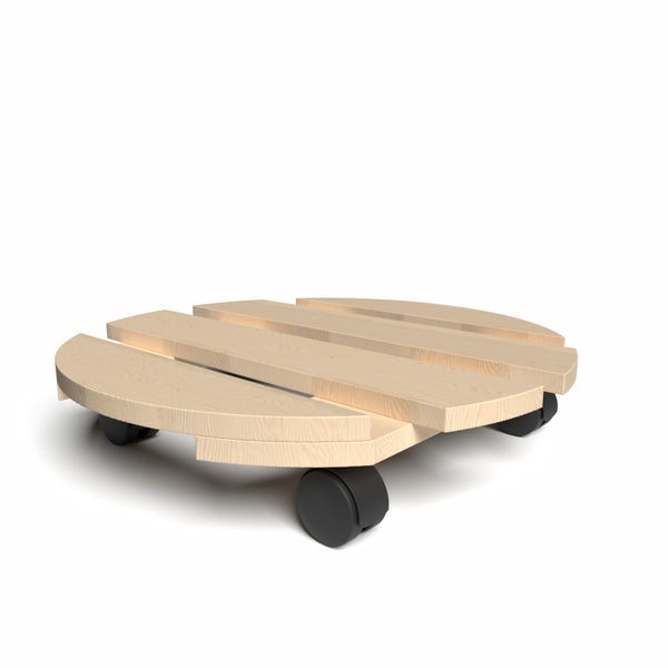Rolluntersetzer aus Holz mit Rädern für Pflanzgefäße