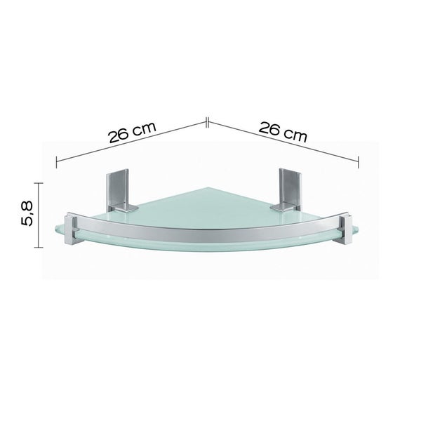 Eckablage aus Glas und Aluminium | Calatea