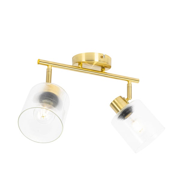 Zwei-Flammen Deckenleuchte mit Glasschirmen für Innenräume