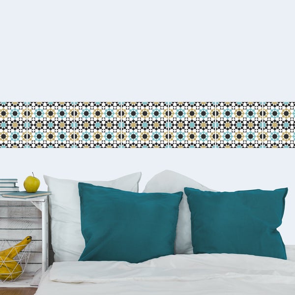 Fliesensticker, Stickerfliesen retro gold, selbstklebend, bedruckt, ideal für Badezimmer und Küche im 12 Stück a 15x15cm_TS0521