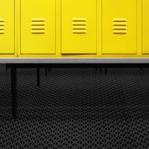 FLOORDIREKT Hygienematte für Barfußzonen - UV beständig - Schwarz - 90 x 250 cm