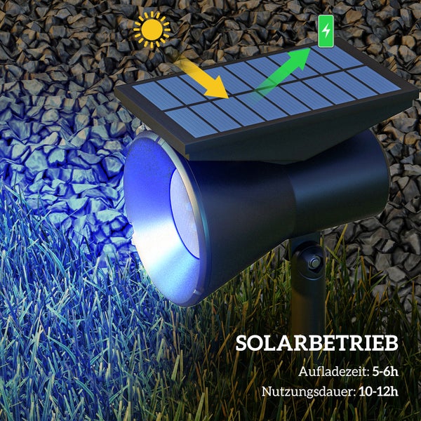 Outsunny Solarleuchten, 10,6cm x 15cm x 38cm, PC+ Kunststoff, Schwarz