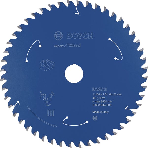Bosch Kreissägeblatt Expert for Wood für Akku-Handkreissägen 160 x 1,5 x 20 mm 48 - 2608644505