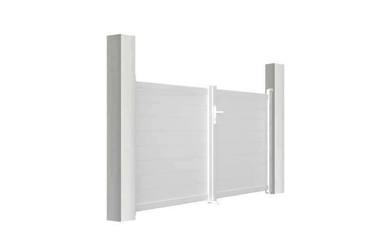 Doppelflügeltor 3m EIGER 300B140 Aluminium Weiß