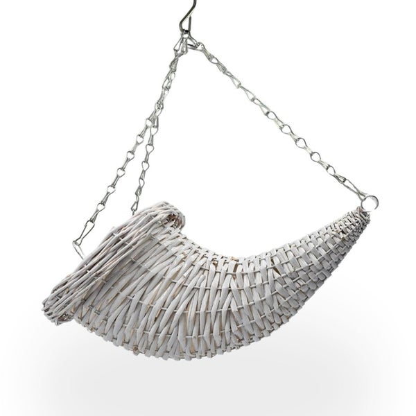 Dekoratives Füllhorn aus Rattan mit Metallkette zum Aufhängen
