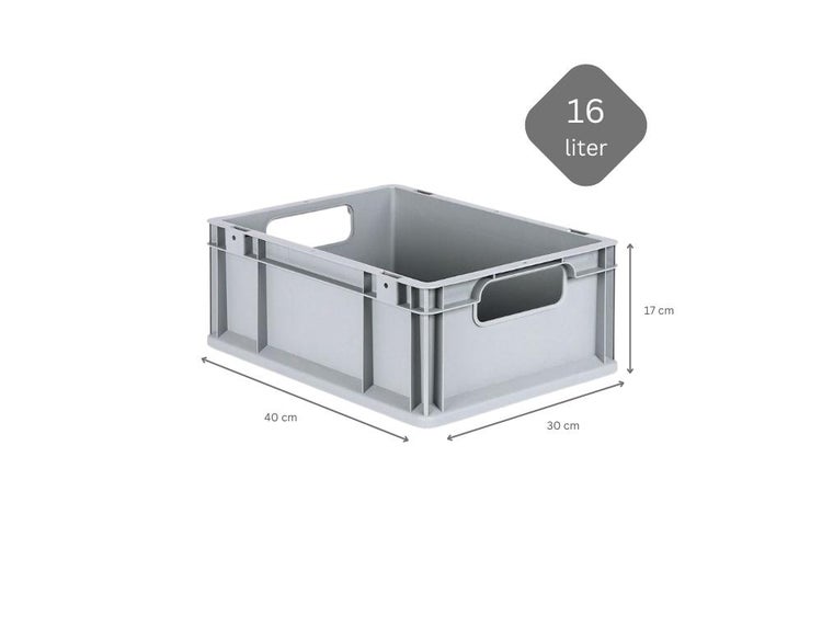 PROREGAL Spar Set 5x Eurobox Nextgen Economy Griffe Offen HxBxT 17 x 30 x 40 cm 16 Liter Eurobehälter Transportbox Transportbehälter