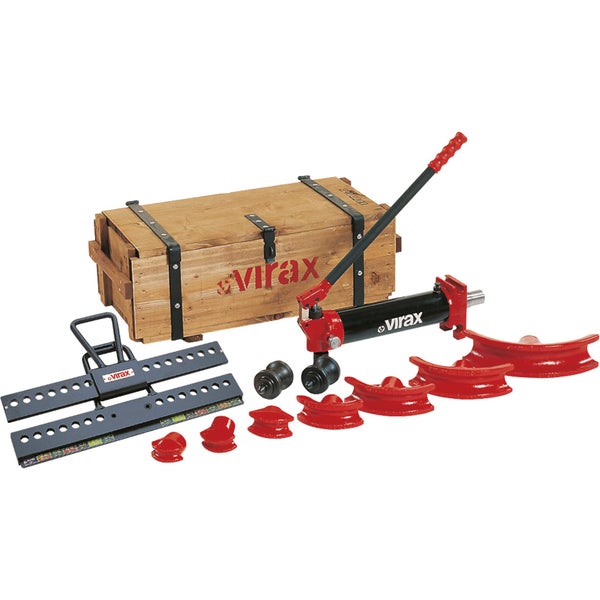 Rohrbiegesatz mit Holzkiste