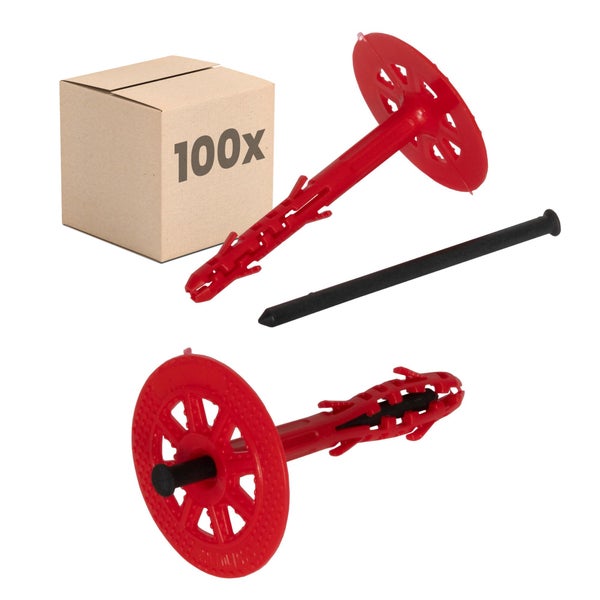 100 Dämmstoffdübel mit Schlagstift und Kartonverpackung