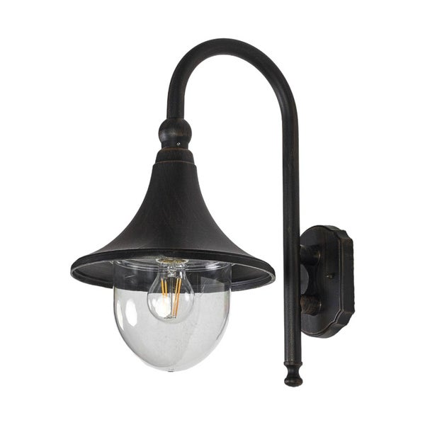 Lindby Wandlampe aussen IP44, Aussenwandleuchte Laterne Finish rostbraun Außenbeleuchtung Wand für Hof Garten Terrasse Balkon Haus Aussenleuchte
