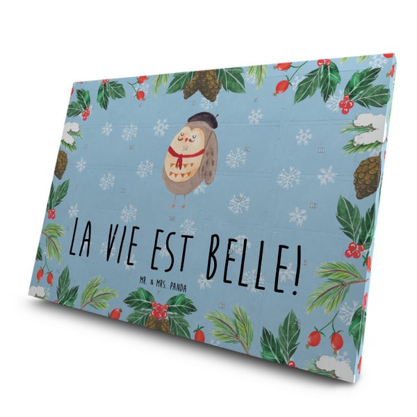 Mr. & Mrs. Panda Tee Adventskalender Eule Frankreich - Blau Pastell