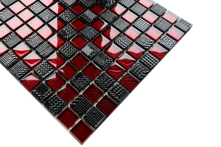 Glasmosaik auf Netz für Bad und Küche 30cm x 30cm  - Aventador
