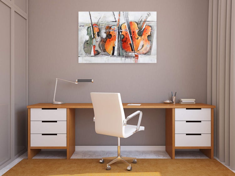 Handgemaltes Gemälde Acrylfarbe 120x80cm Orange