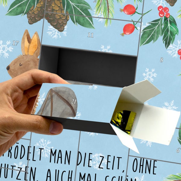 Mr. & Mrs. Panda Befüllbarer Adventskalender Fledermaus Sitzen - Blau Pastell