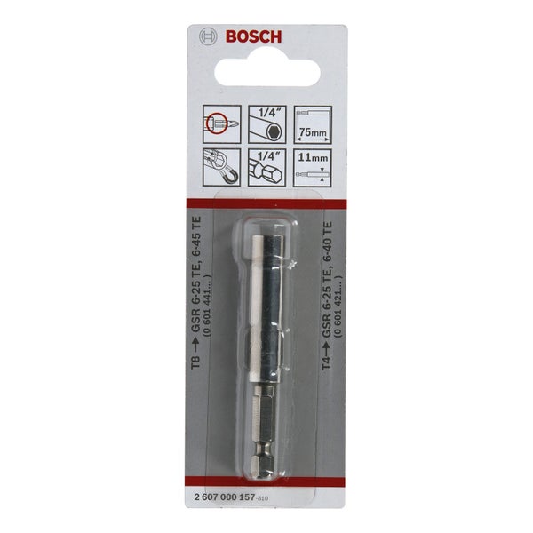 Bosch Universalhalter, 1/4, 75 mm, 11 mm, (in Verbindung mit Tiefenanschlag T8/T4) - 2607000157