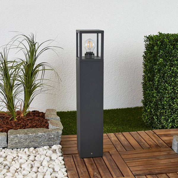Lucande Wegeleuchte / Pollerleuchte, spritzwassergeschützt IP54 Aussenleuchte 65 cm 1x E27 max. 15W ohne Leuchtmittel Außenleuchte Garten Hof