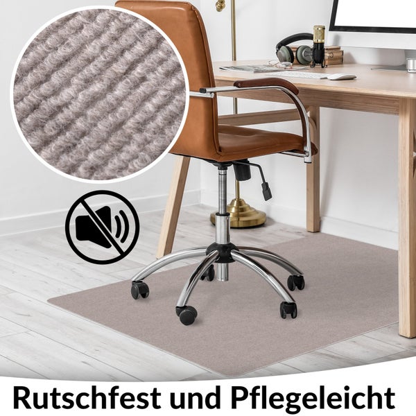 Bodenschutzmatte NEMESIS selbsthaftend für Hartboden Beige Größe: 150x150cm