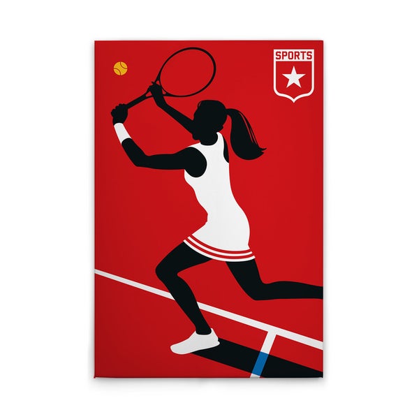 Tennis Wandbild mit Frau Silhouette und Tennisschläger