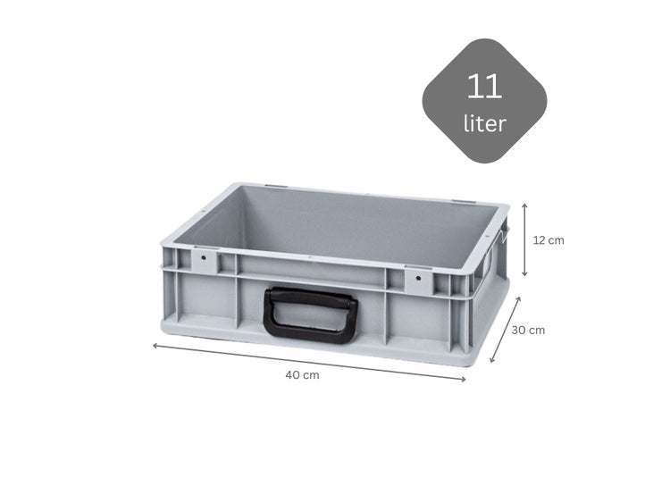 PROREGAL Spar Set 5x Eurobox Nextgen Portable Uno HxBxT 12 x 30 x 40 cm 11 Liter Eurobehälter Transportbox Transportbehälter Stapelbehälter