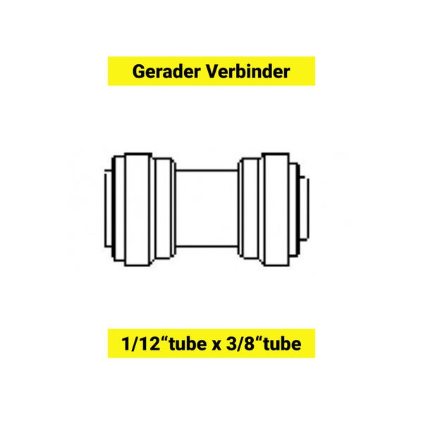 Schlauchverbinder - Gerader Verbinder 3/8 und 1/2