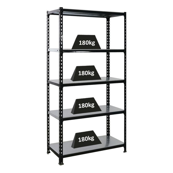 PROREGAL Schwerlastregal Metal Shark HxBxT 180 x 90 x 40 cm Fachlast 180 kg Anthrazit-Verzinkt