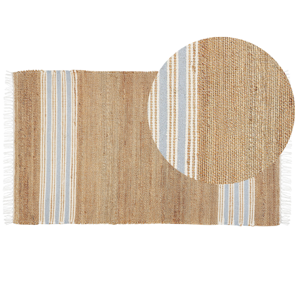 Teppich MIRZA Hellblau 80 x 150 cm Jute
