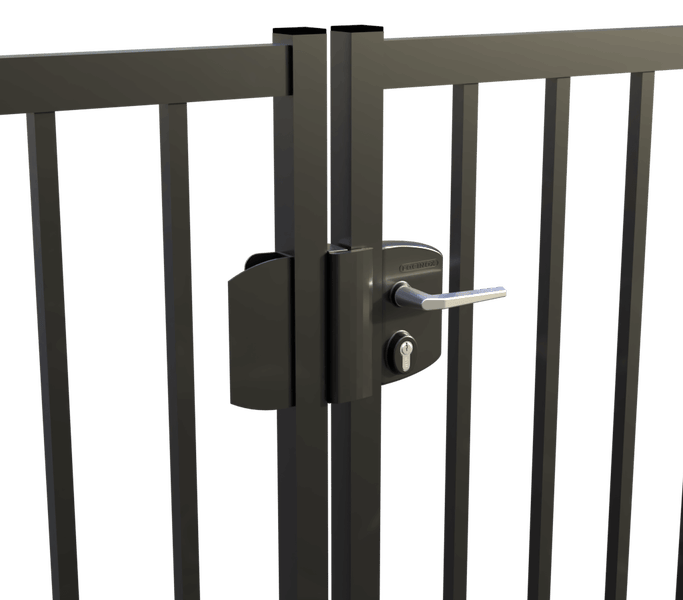 Tor mit Schloss und Griff