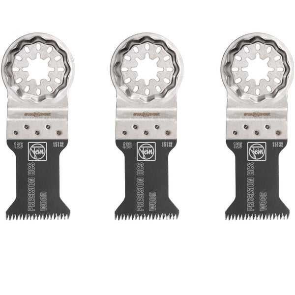 Drei oszillierende Sägeblätter für Holz, Starlock Aufnahme