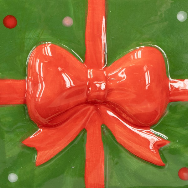 Detailaufnahme eines Geschenkmotivs mit Schleife