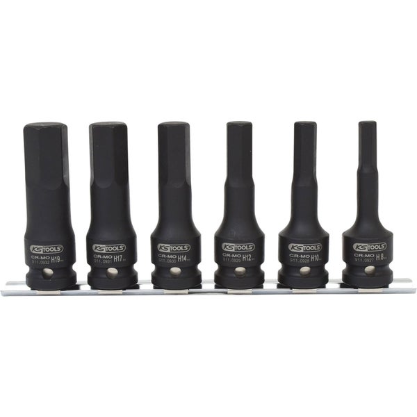 KS TOOLS 1/2 Kraft-Bit-Stecknuss-Satz lang 6tlg. - 515.1104
