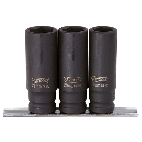 KS TOOLS 1/2 Sechskant-Kraft-Stecknuss-Satz lang 3tlg. - 515.0103