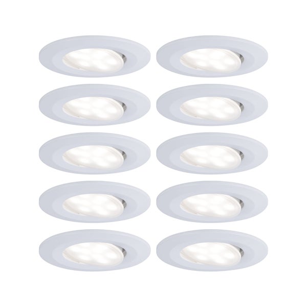 LED Einbauleuchte Calla Basisset schwenkbar IP65 rund 90mm 30° 10x6W 10x530lm 230V 4000K Weiß matt