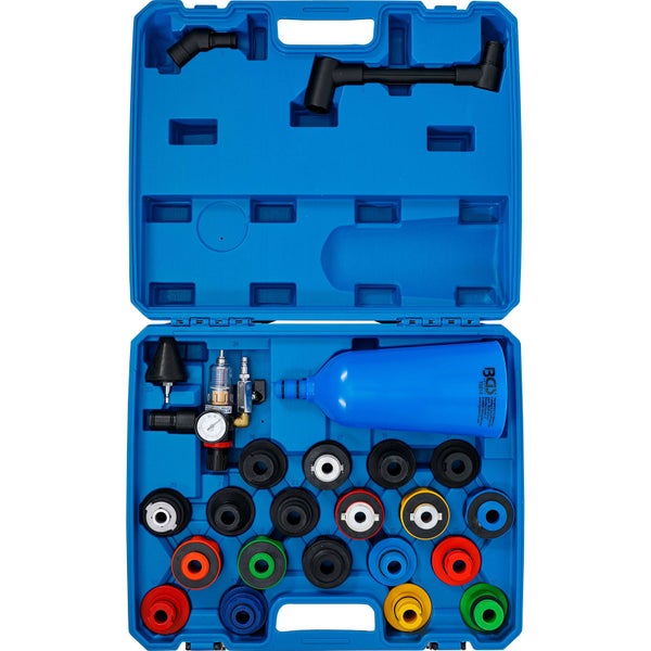 Kühlsystem Füllgerät im blauen Koffer mit Adaptern und Zubehör