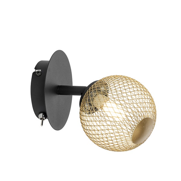Wandleuchte mit kugelförmigem Drahtschirm für Innenräume