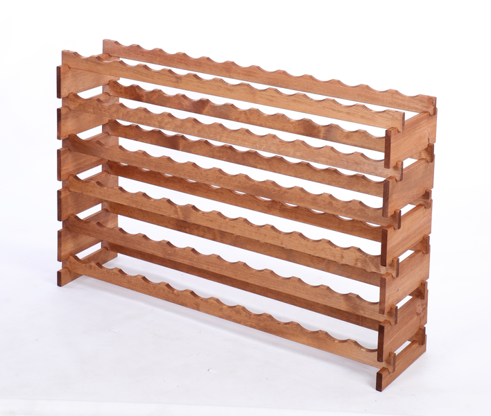 Weinregal VINOTECA FLEX PRO HxBxT 79x123x28cm 72 Flaschen auf 6 Ebenen Massives Kiefernholz Braun geölt
