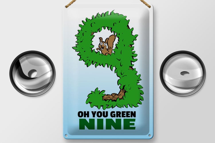 Blechschild Spruch 20x30cm Oh you green nine
