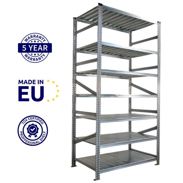 Metallregal mit sechs Ebenen, Garantie, Hergestellt in der EU, TÜV zertifiziert
