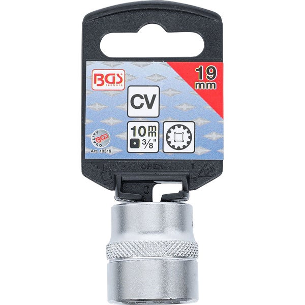 BGS Steckschlüssel-Einsatz Gear Lock Antrieb Innenvierkant 10 mm (3/8) SW 19 mm - 10319