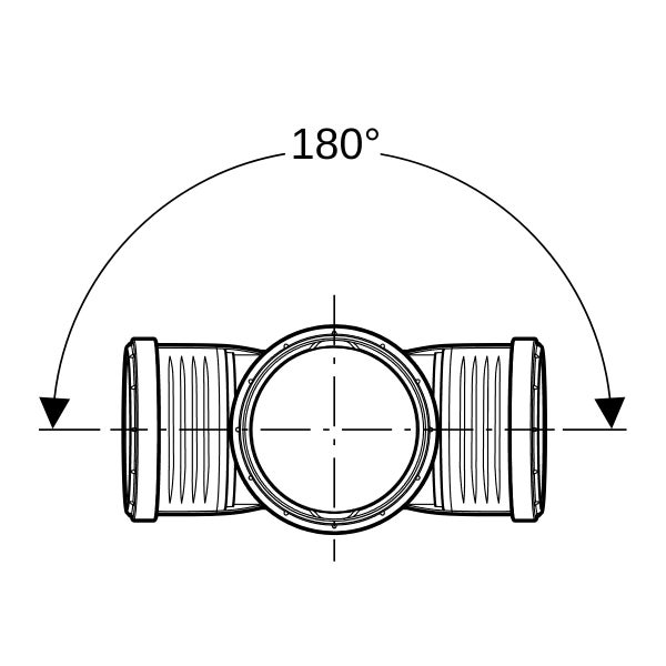 Symbol für einen Erfassungswinkel von 180 Grad