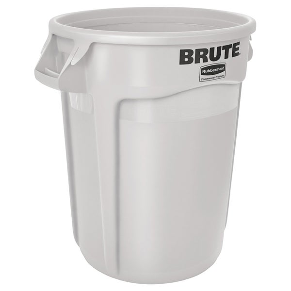 PROREGAL Rubbermaid Brute Runde Mehrzwecktonne Mit Belüftungskanälen 121,1 Liter HxBxT 69,2 x 63,5 x 55,5 cm Aus Widerstandsfähigem Kunststoff Weiß