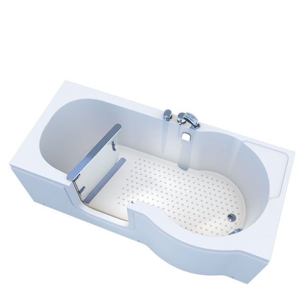 Begehbare Badewanne mit Tür und Anti-Rutsch-Matte