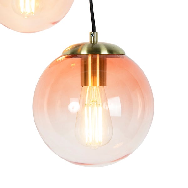 Hängelampe mit runder, getönter Glasschirm