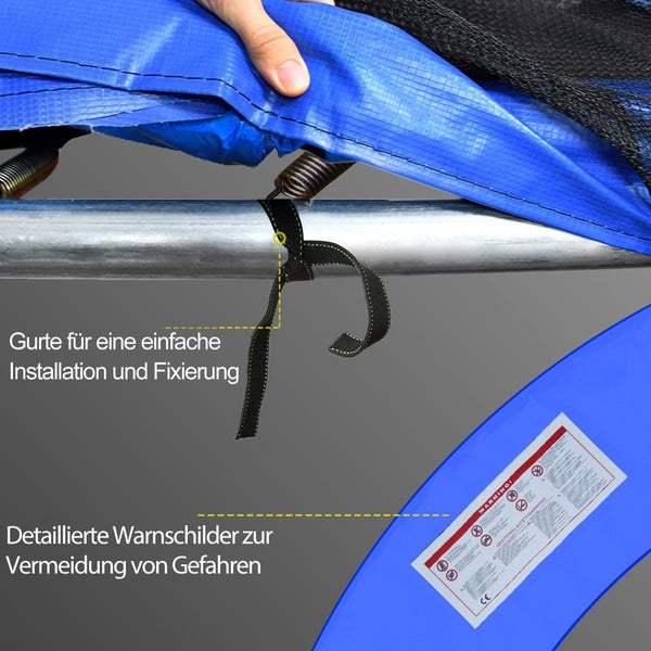 HOMCOM Trampolin Randabdeckung Sicherheitsnetz Wetterplane Leiter Randabdeckung: Ø 244cm Bunt