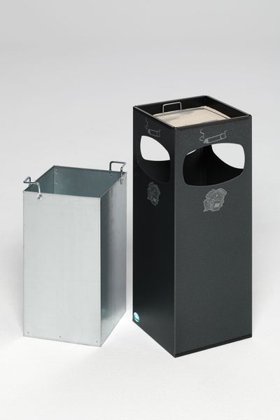 PROREGAL Robuster Kombiascher Mit 4 Fach Einwurf HxBxT 66 x 25 x 25 cm Verzinkter Stahl Grau