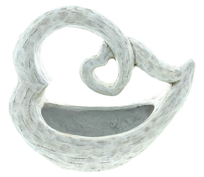 FRANK FLECHTWAREN | Pflanzer Blütenherz, MAGNESIUMOXID, 47,5 x 21 x 41 cm