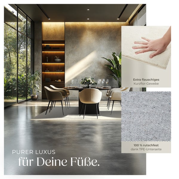 Kurzflorteppich tectake rutschfeste Unterseite verschiedene Größen und Farben 140 x 200 cm