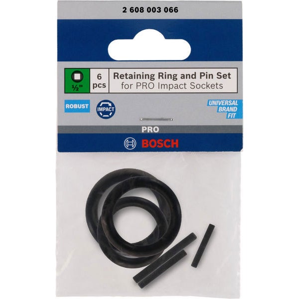 Bosch Haltering und Stift für PRO Impact Steckschlüsseleinsätze, 1/2 Zoll, 6‑tlg. - 2608003066