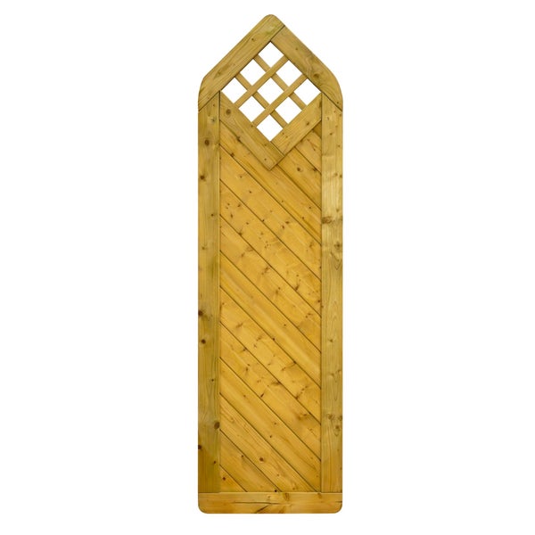 Holzzaunfeld mit Rautenmuster im oberen Bereich für den Garten